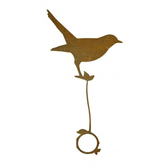 Metalldeko Amsel zum Befestigen an Ast oder Zaun