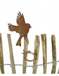 Fliegender Vogel mit Teelichthalterung, Rostige Gartendeko 2