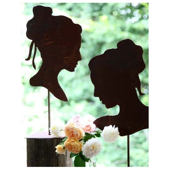 Barokgarten Deko Büste Frau kopf und Gesicht