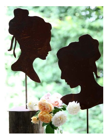 Barokgarten Deko Büste Frau kopf und Gesicht