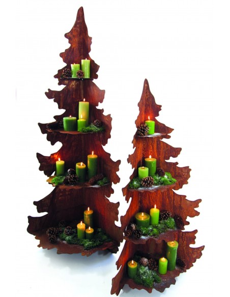 XL Deko Tanne mit 4 Zwischenböden zum Dekorieren für Weihnachtsdeko