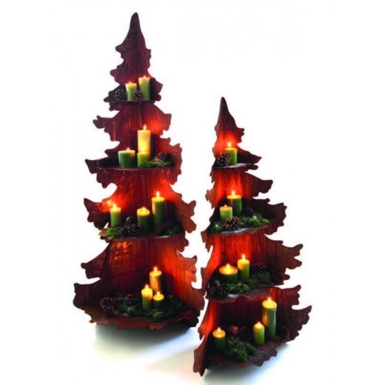 XL Deko Tanne mit 4 Zwischenböden zum Dekorieren für Weihnachtsdeko