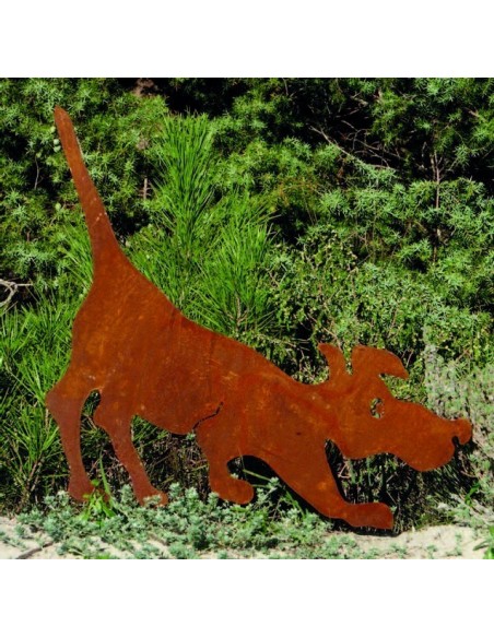 Deko Hund "Schnuffi" - Gartendeko aus Edelrost