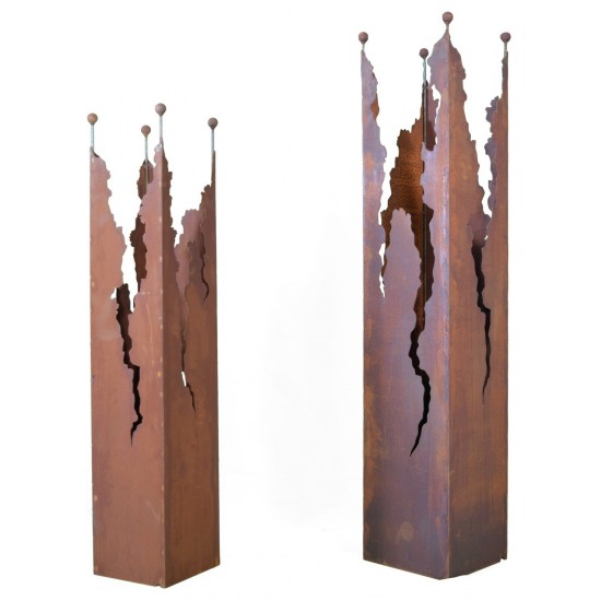 Gartendeko eckige Säule aus Edelrost