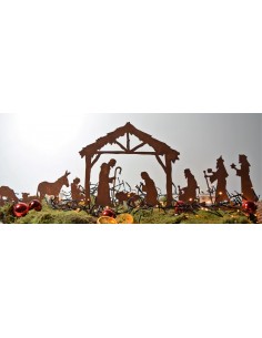 Krippenszene Schäfer und Esel mti Schafen 2