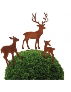 Gartenstecker Hirsch Metall Rostig