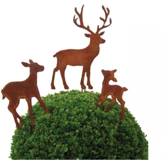 Gartenstecker Hirsch Metall Rostig