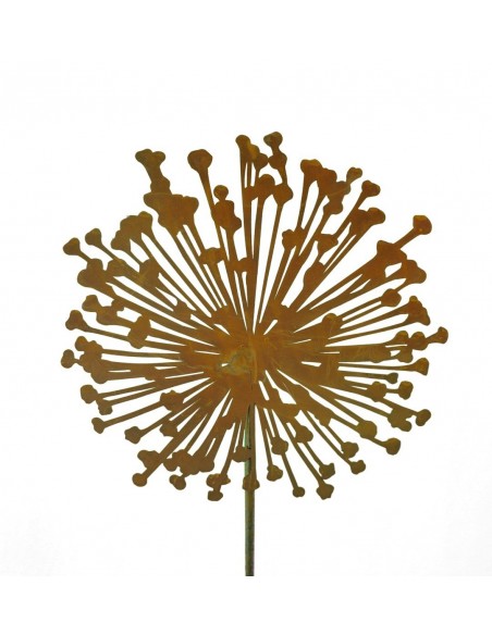 Edelrost Blumen Gartenstecker Allium 40 cm Durchmesser (flach) Gesamthöhe 160 cm