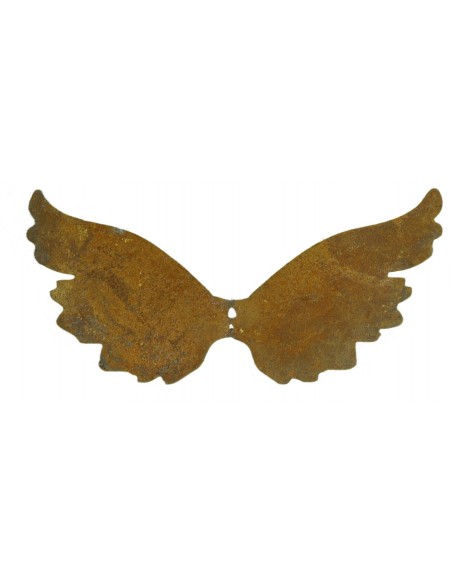 Engelsflügel aus Edelrost mit Loch zum Anbringen an Holz oder Türgestecken