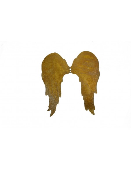 Engelsflügel aus Edelrost mit Loch zum Anbringen an Holz oder Türgestecken