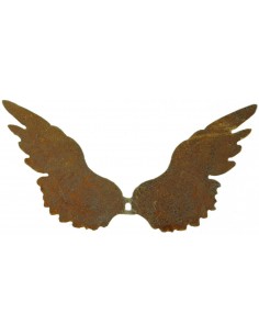 Engelsflügel aus Edelrost mit Loch zum Anbringen an Holz oder Türgestecken