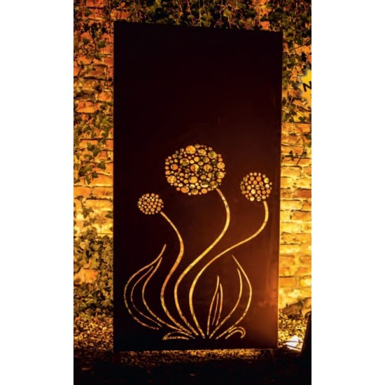 Sichtschutzwand Metall Blumen