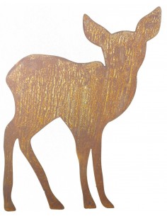 rot//natur /Ø8cm 10 Dekostecker Hirsch Kopf aus Holz am Stab