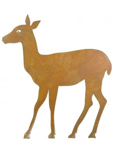 rot//natur /Ø8cm 10 Dekostecker Hirsch Kopf aus Holz am Stab