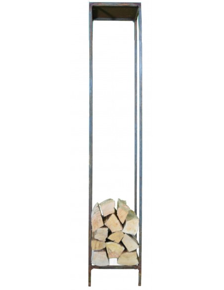 schlichter Kaminholzständer aus VierkantStahl 180cm hoch