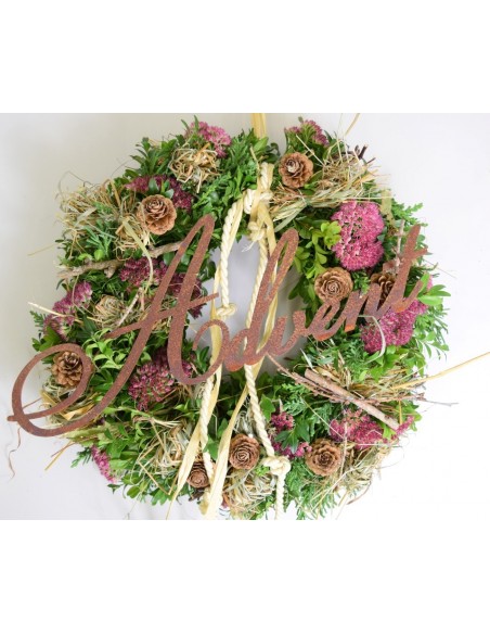 Advent Schriftzug, rostiges Metall, Dekoration