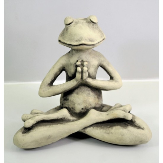 Steinguss YOGA-FROSCH "Der Lotus" 22cm hoch 