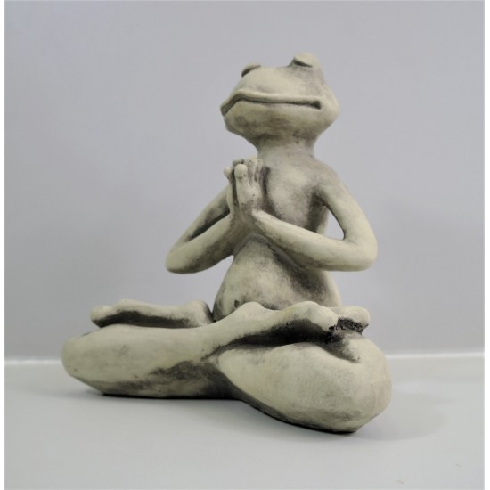 Steinguss YOGA-FROSCH "Der Lotus" 22cm hoch 