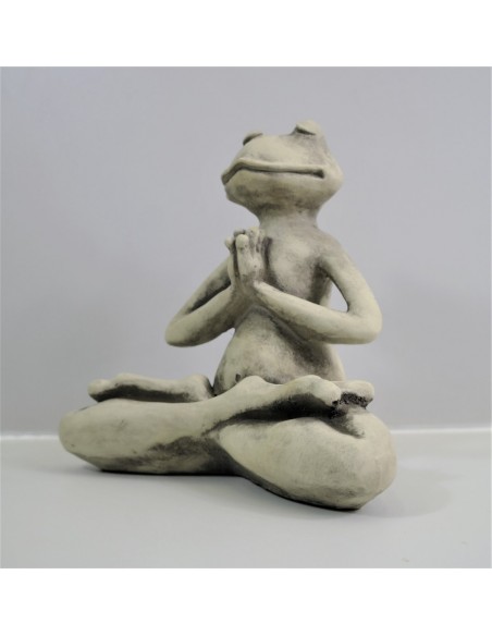 Steinguss YOGA-FROSCH "Der Lotus" 22cm hoch 