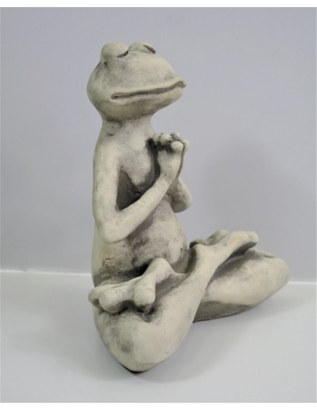 Steinguss YOGA-FROSCH "Der Lotus" 22cm hoch 