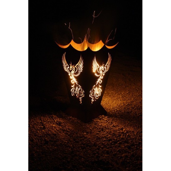 Hexen, Elfen, Drachen und Mystisches Feuerkorb Phönix 71 cm hoch 40 x  40 cm Phoenix Feuerstelle Ein Feuerkorb, der seinesgleich