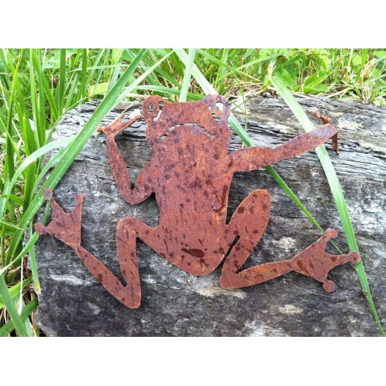 Gartenteich Rost Frosch zum Einhängen netter kleiner Laubrosch zum Einhängen an eine Wand. Ideal für Teich und Garten, aber auch