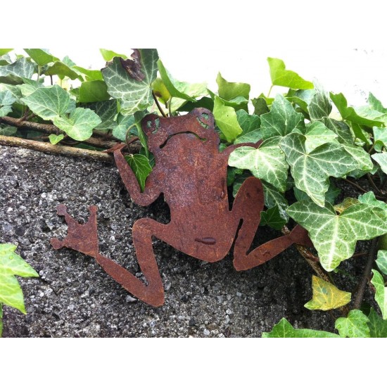 Gartenteich Rost Frosch zum Einhängen netter kleiner Laubrosch zum Einhängen an eine Wand. Ideal für Teich und Garten, aber auch