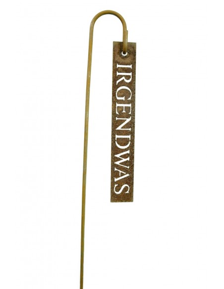 lustiger Kräuterstecker Metall Irgendwas schriftzug aus Metall