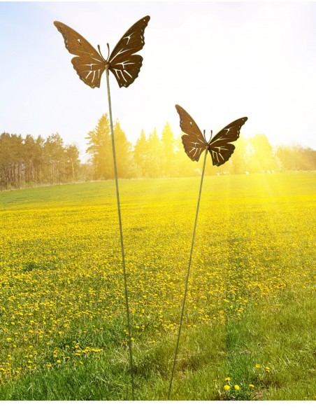 Edelrost Schmetterling Stecker  "Farfalla" Deko frostsicher von Saremo Far1-20 und Far1-25