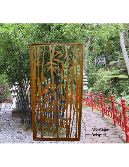 Sichtschutzwand Bambus offen Höhe 200 cm