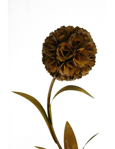 130cm Gartenstecker Blume mit Edelstahlkugel  Höhe 