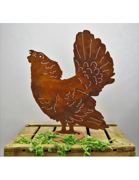 Dekofigur Auerhahn rostiges Metall