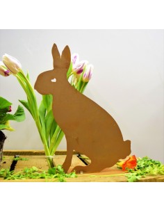 Edelrost Hase Schattenbild - Hasensilhuette 2