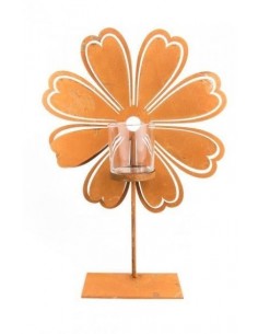 Blume rost mit teelichthalter
