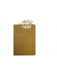 Blanko Rostschild mit Ornament zum Selbstbeschriften