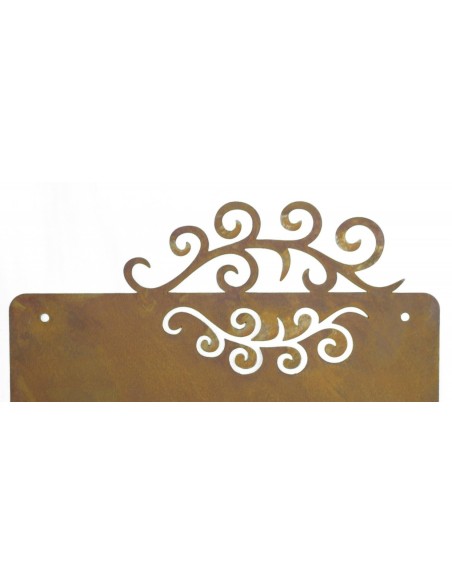 Blanko Rostschild mit Ornament zum Selbstbeschriften