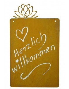 Blanko Rostschild mit Blüte zum Selbstbeschriften 2