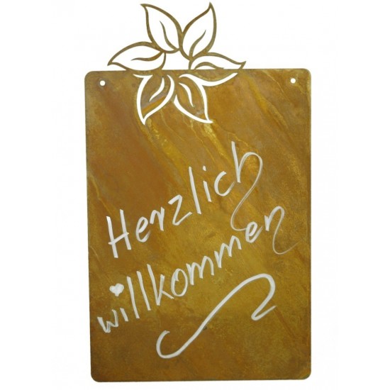 Blanko Rostschild mit Edelweiß zum Selbstbeschriften 