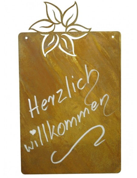 Blanko Rostschild mit Edelweiß zum Selbstbeschriften 