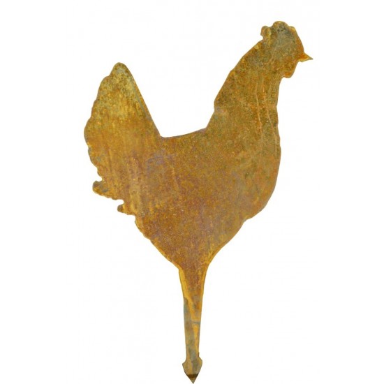 Hahn und Huhn Blumentopftstecker 2er Set  - Gesamtlänge 25 cm