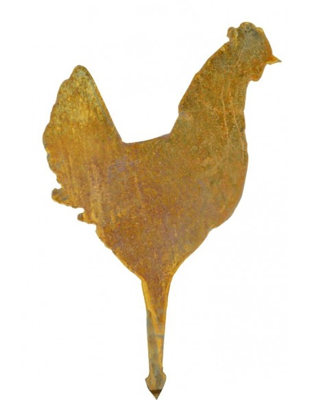 Hahn und Huhn Blumentopftstecker 2er Set  - Gesamtlänge 25 cm