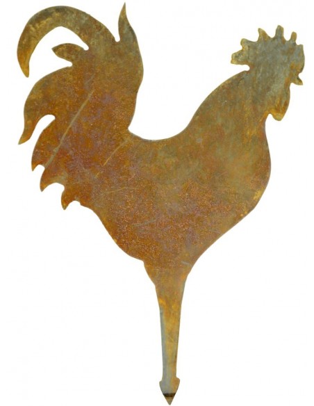 Hahn und Huhn Blumentopftstecker 2er Set  - Gesamtlänge 25 cm