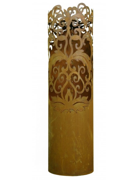 Rostsäule zum Beleuchten mit Barok Muster