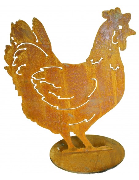 Henne mit Ausschnitten auf Platte groß - Höhe 41 cm - Breite 35 cm (Neue Variante) Henne mit Ausschnitten auf Platte groß - Höhe 41 cm - Breite 35 cm (Neue Variante)