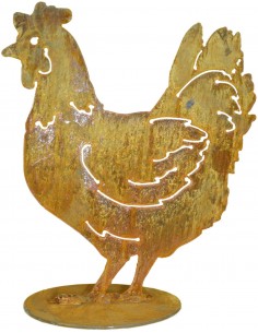Henne mit Ausschnitten auf Platte groß - Höhe 41 cm - Breite 35 cm (Neue Variante) 2