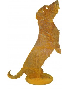 Gartendeko Tierfigur Hund auf Platte