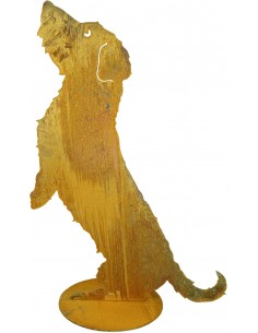 Gartendeko Tierfigur Hund auf Platte 2