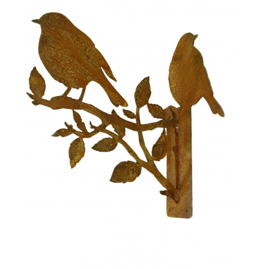 Stabile Wanddekoration geschmückter Ast mit Vögeln