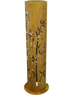 Gartensäule mit Bambusmotiv