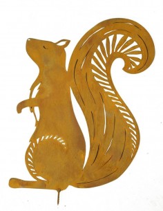 Deko Eichhörnchen mit Schraube für Zäune 2